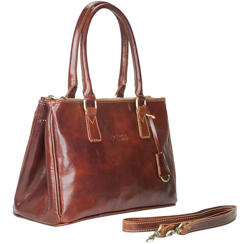 ARGENTINA-Women's handmade genuine leather handbag with shoulder strap