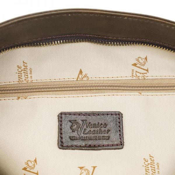 MAIA-Women's casual handmade genuine leather handbag with zip closure